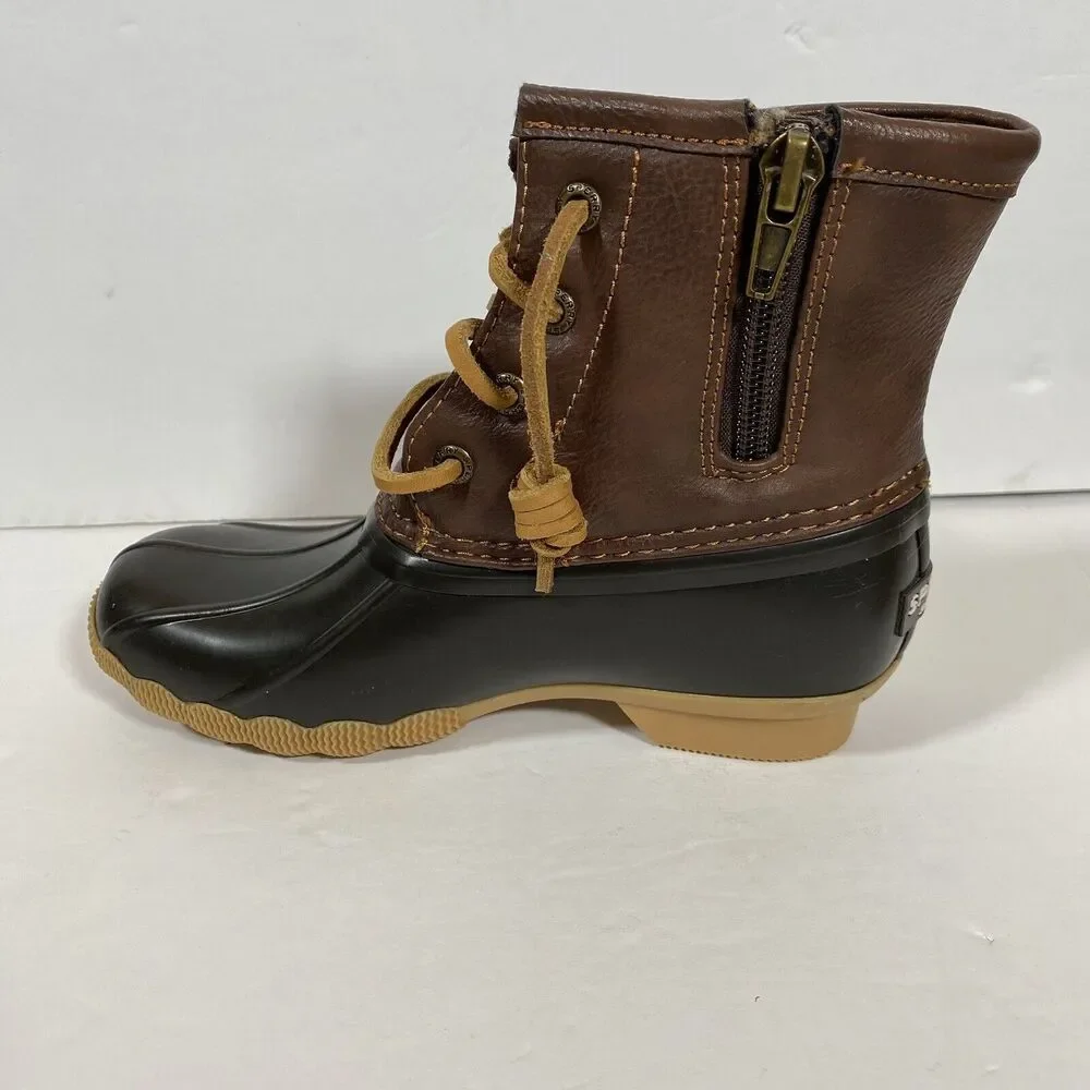NWOB Sperry Saltwater Duck  Youth Girls Brown Casual Boots 12M - Read Descriptio